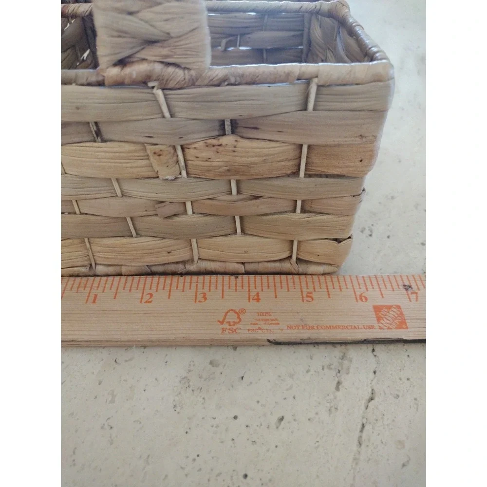 Utensil‎ Flatware Caddy Divided Basket Organizer Handmade Wicker Rattan